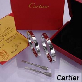 Replica Replica Cartier Leve Lovers Bangles White Gold (Double) Limited sales